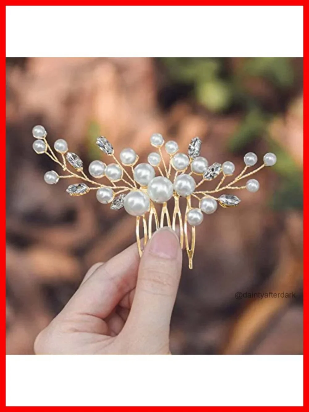 Pearl Hair Comb Rhinestone Bridal Hair Clip Crystal Hair Piece